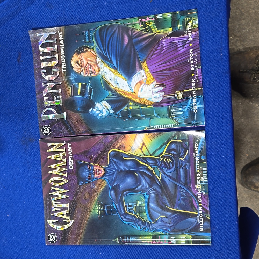 Vtg 1992 Catwoman Penguin Defiant DC Comics graphic novel TPB lot bundle Batman